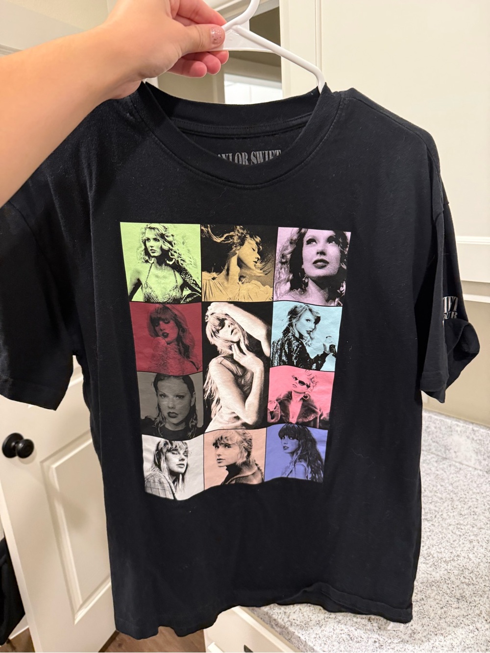 Taylor Swift Black Multicolor Photo Grid Tee eras tour